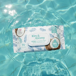 99٪ ماء جوز الهند العضوي مناديل مبللة للأطفال الكمية 70